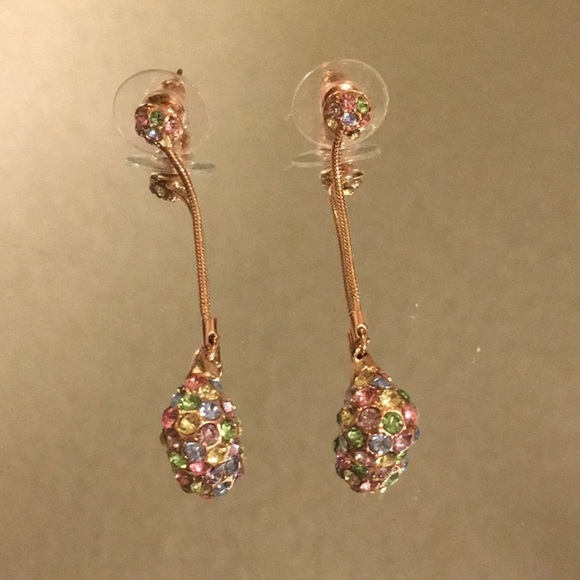 14 KGF Rose Gold Multi Color Pastel Earrings - Picture 5 of 7